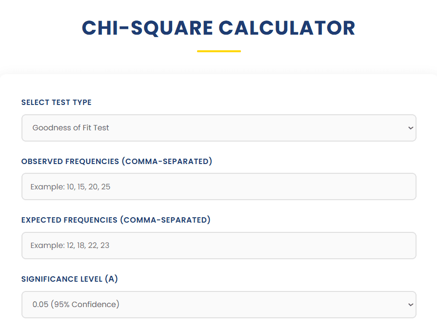 Chi-Square Calculator screenshot 1