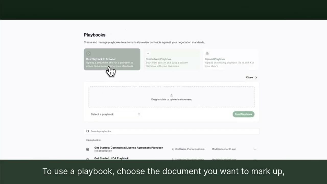 Draftwise Playbook Studio screenshot 1