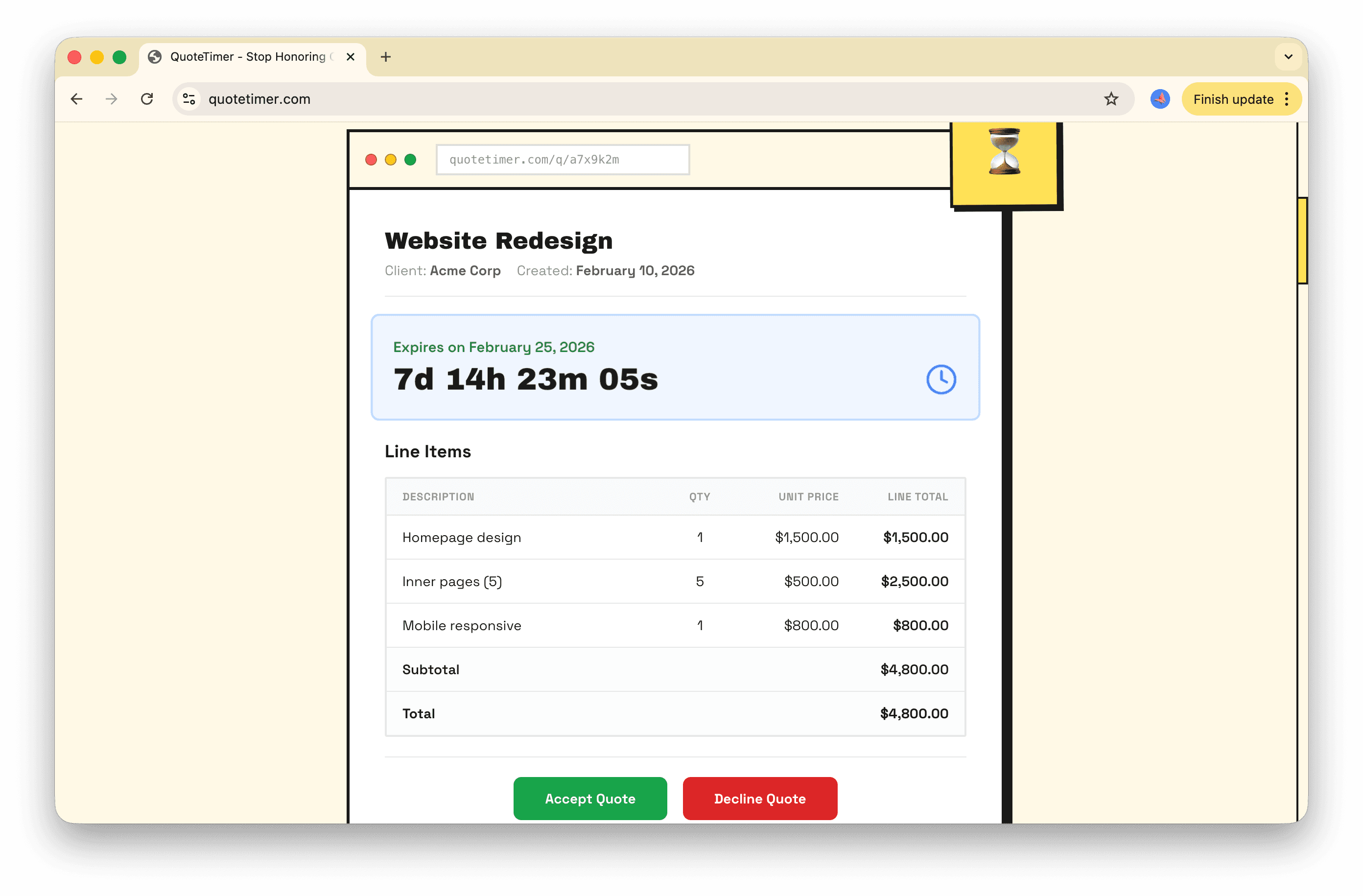QuoteTimer screenshot 2