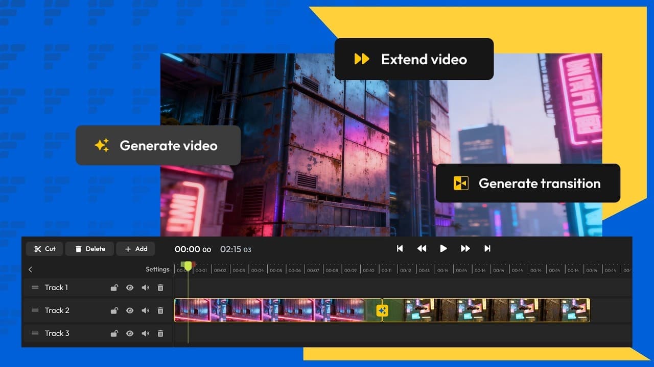 Flixier Generate AI Video in Timeline screenshot 1