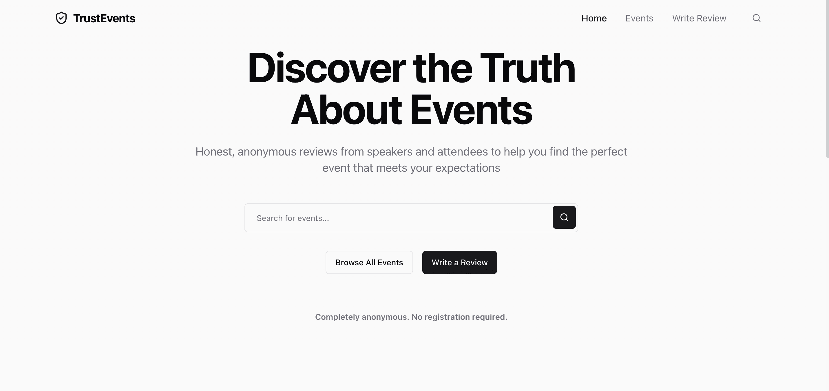 TrustEvents screenshot 1