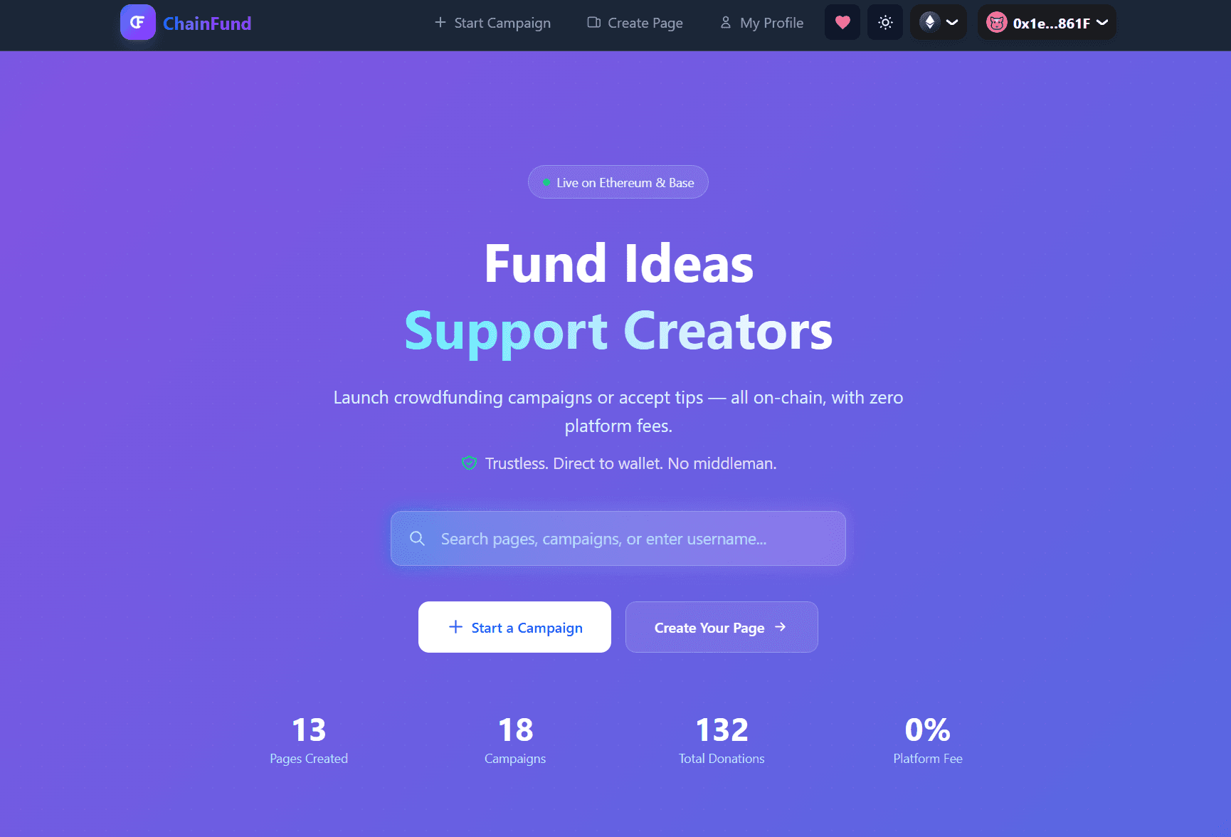 ChainFund screenshot 1