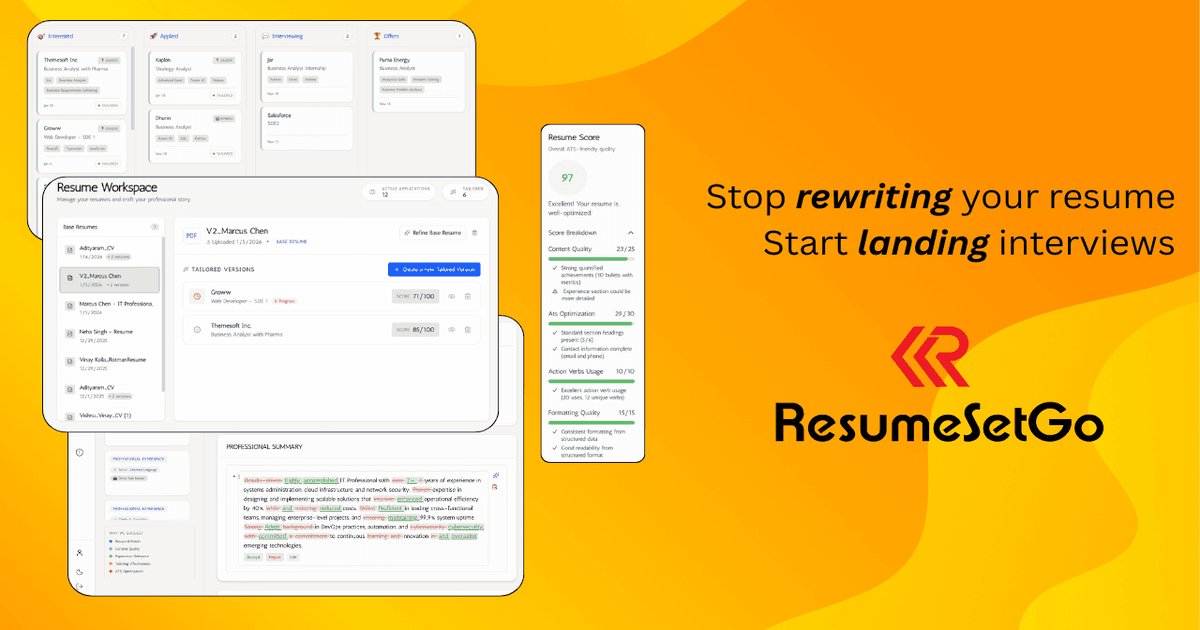 ResumeSetGo screenshot 1