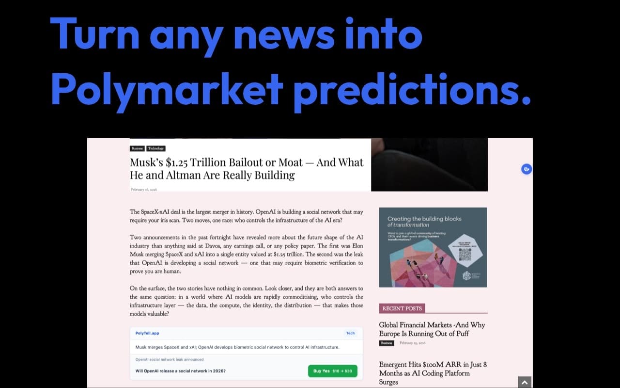 PolyTell: Read News. See the Odds screenshot 2
