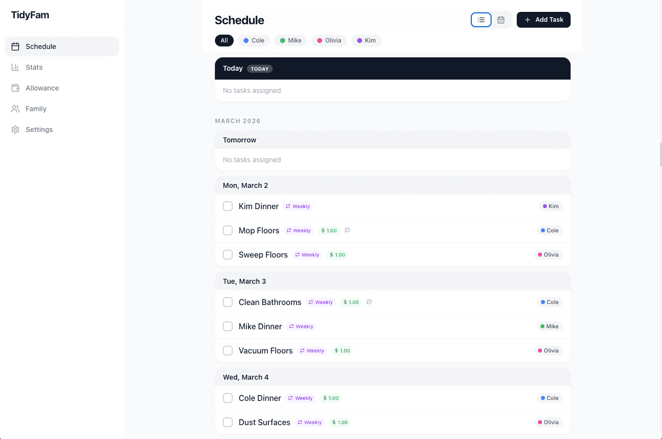 TidyFam screenshot 2