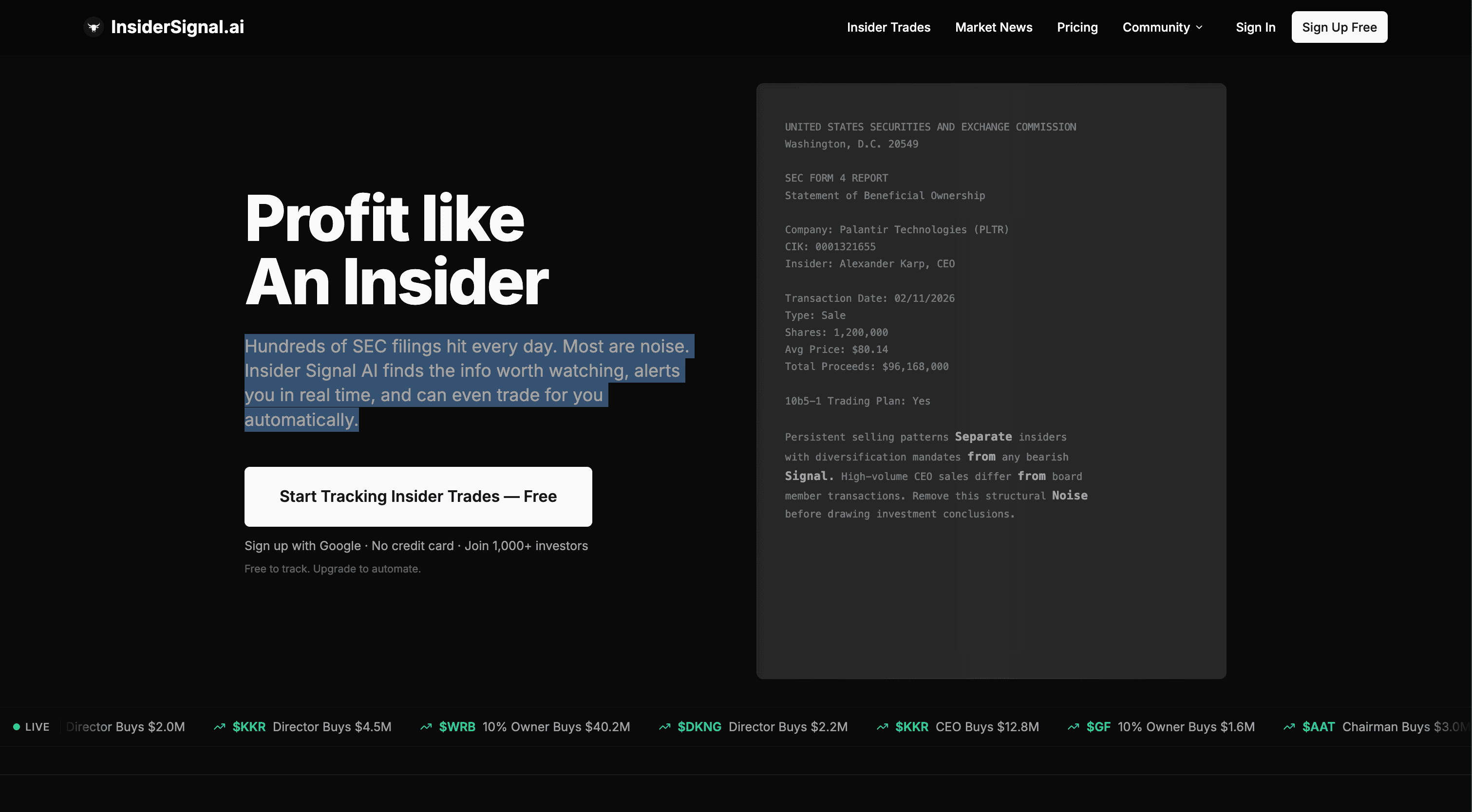 Insider Signal AI screenshot 2