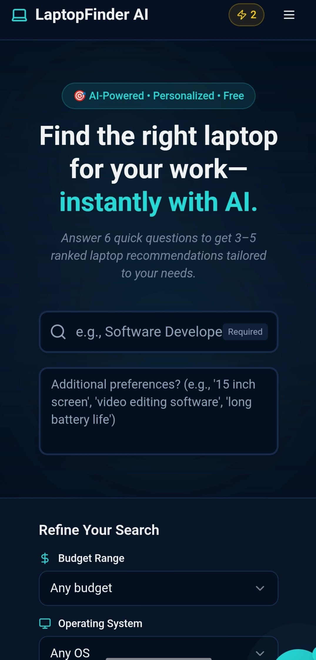 LaptopFinderAI screenshot 1