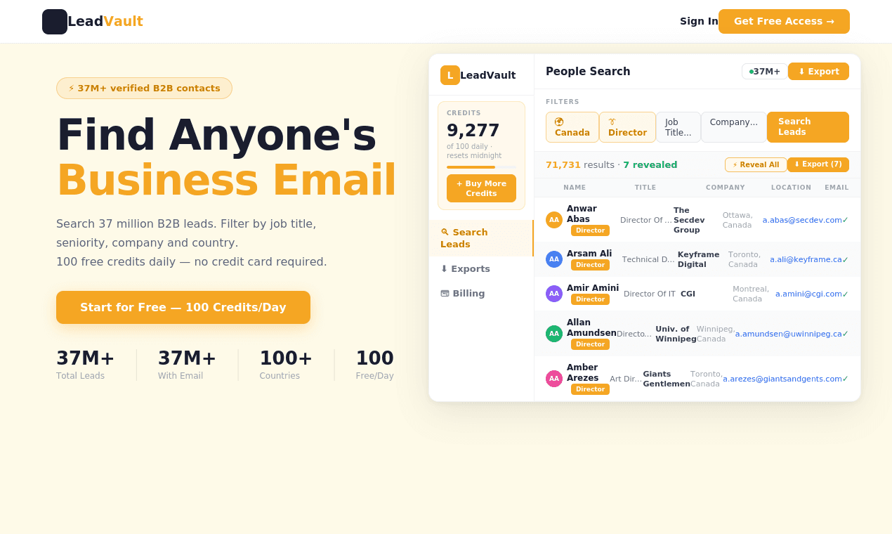 LeadVault screenshot 1