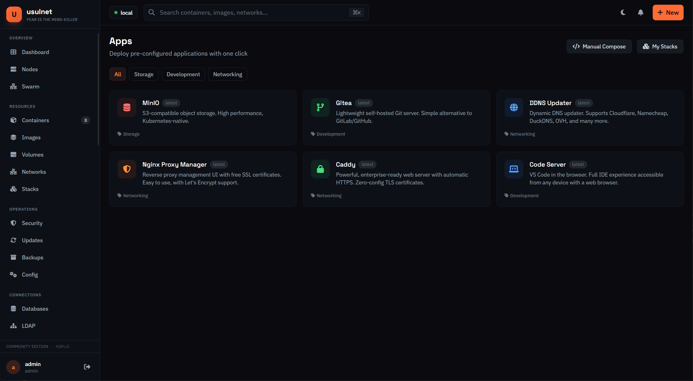usulnet — DevOps & SysAdmins UI screenshot 22