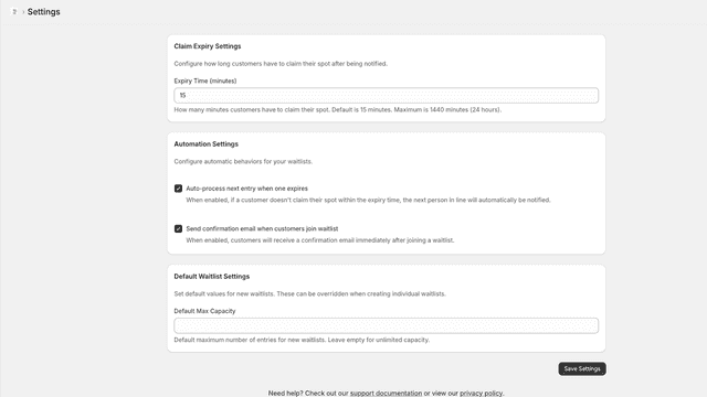 Waitlist Flow Wizard screenshot 2