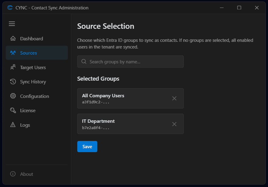 CYNC - Entra ID Contact Sync Service screenshot 2