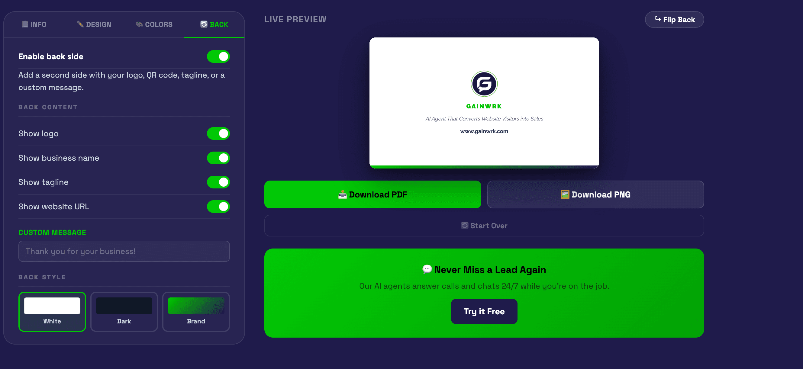 Free Business Card Creator screenshot 4