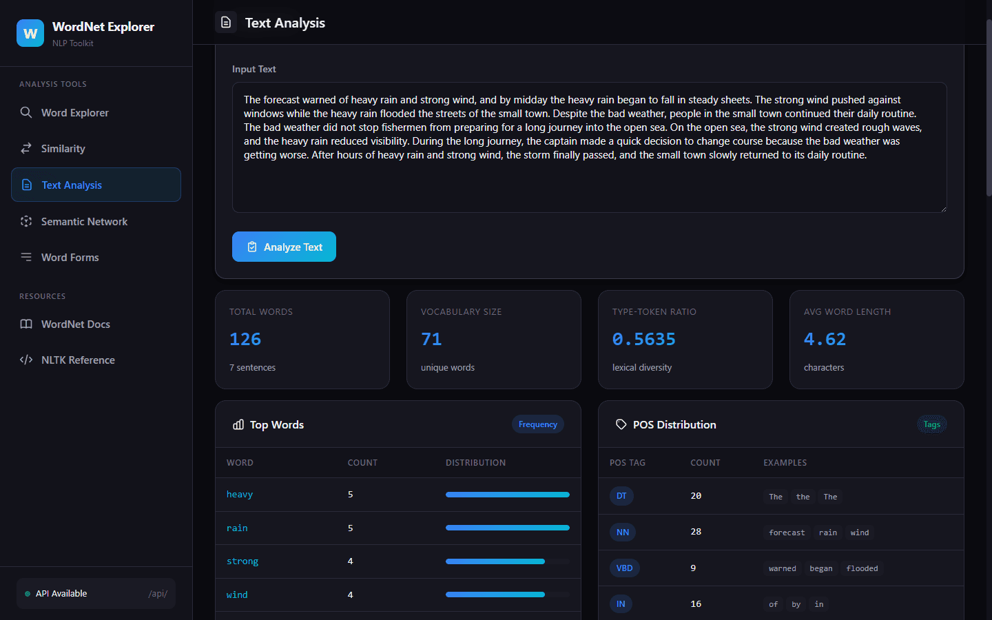WordNet Explorer: NLP Toolkit screenshot 3