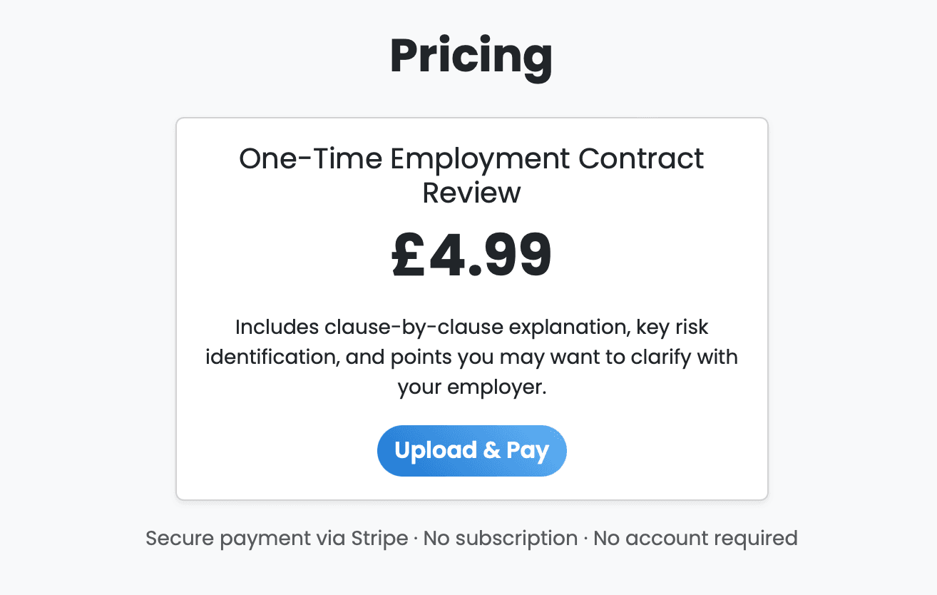 UK Employment Contract Review screenshot 5