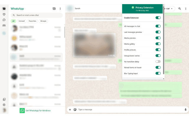 Privacy Extension for WhatsApp Web screenshot 1