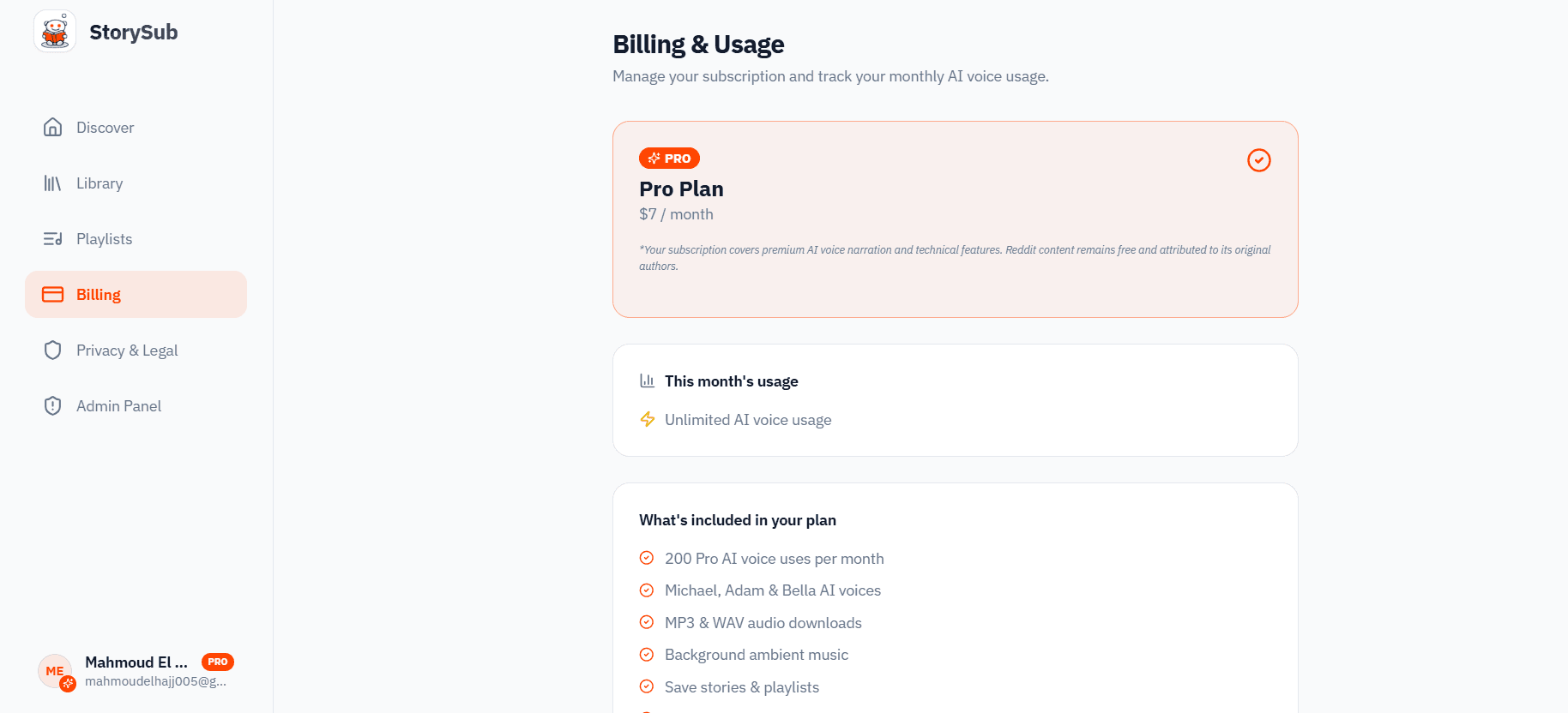 Spotify but for reddit stories screenshot 3