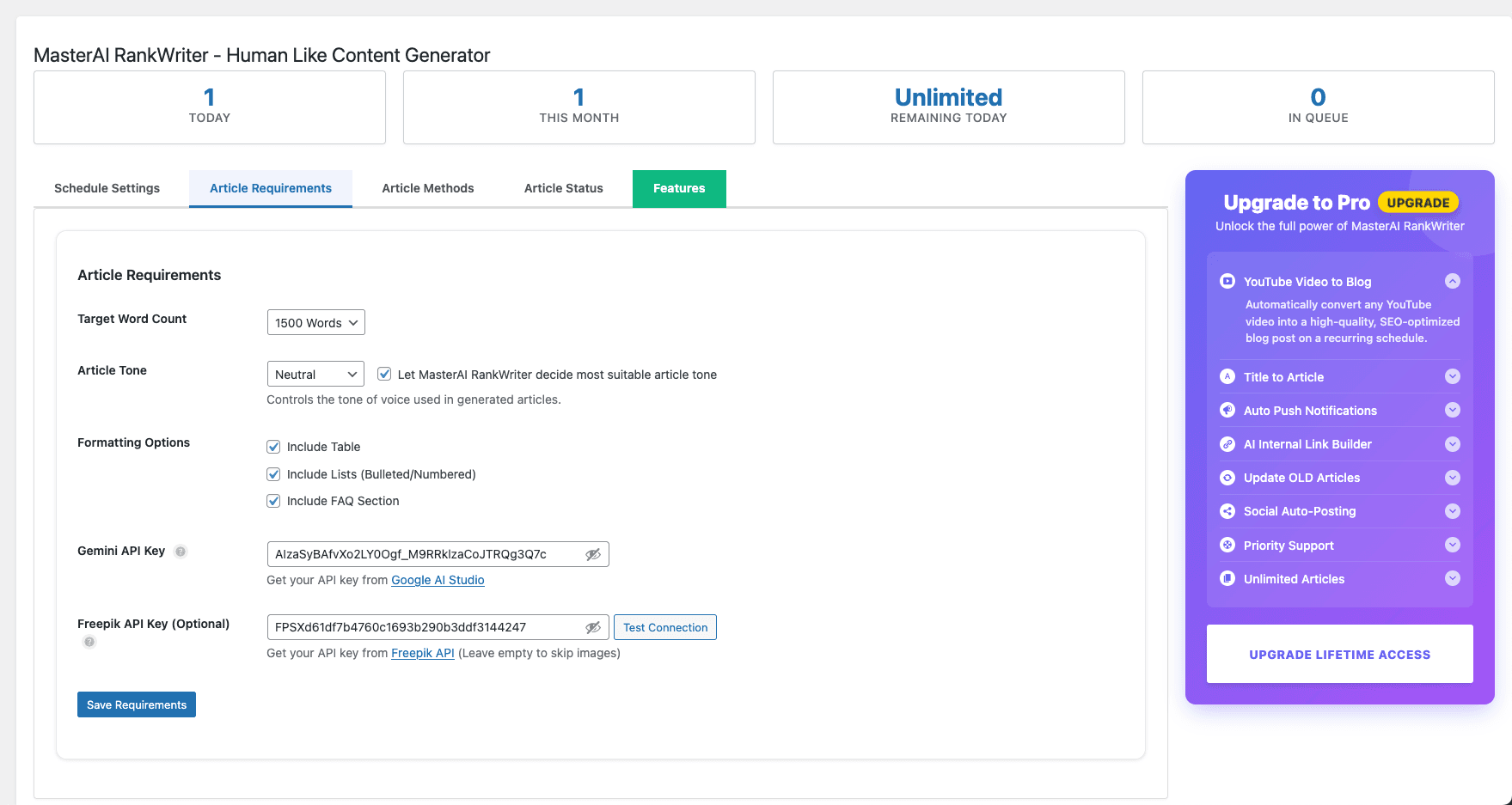 MasterAI RankWriter Free screenshot 3