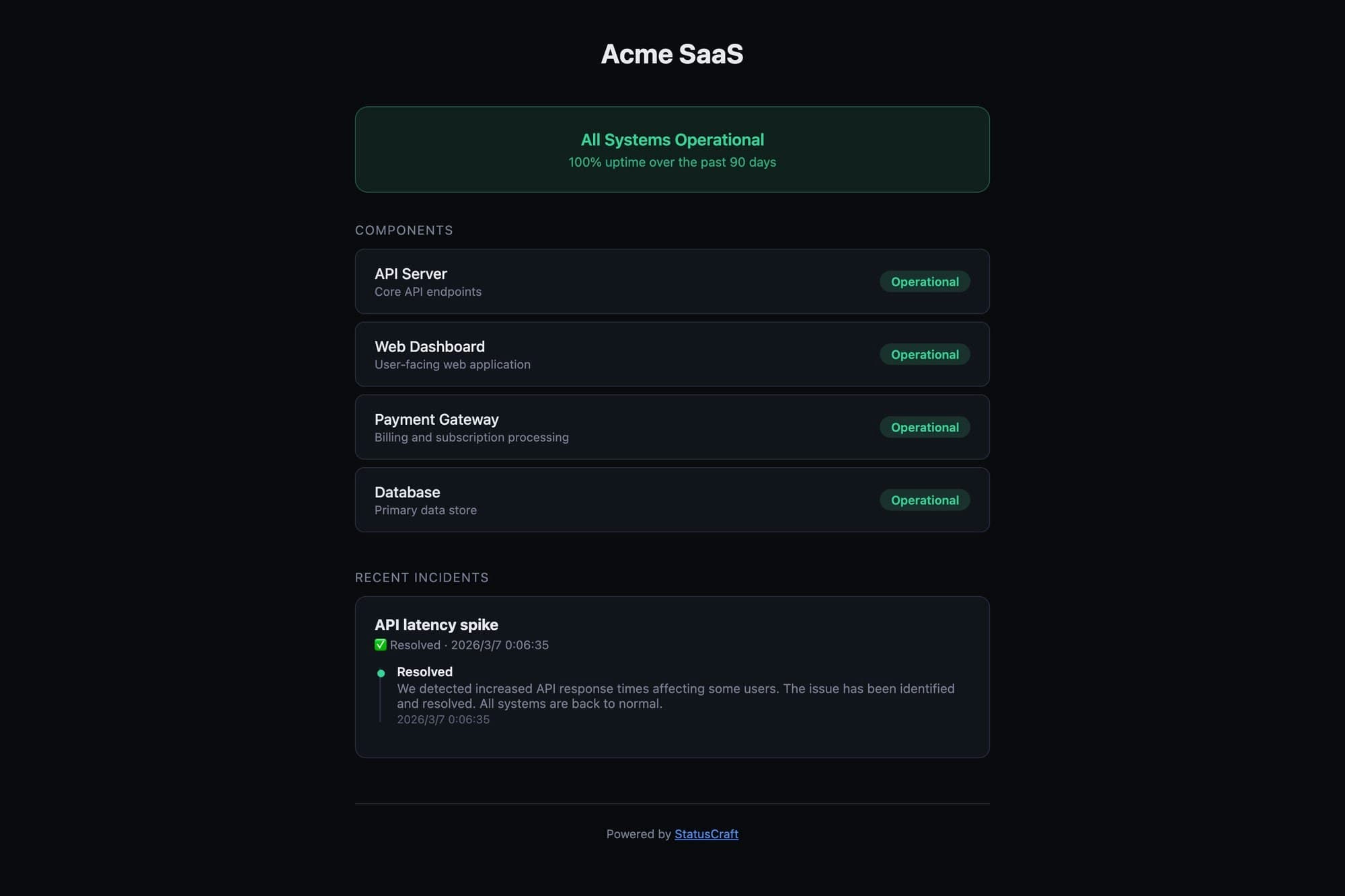 StatusCraft – Beautiful Status Pages screenshot 2