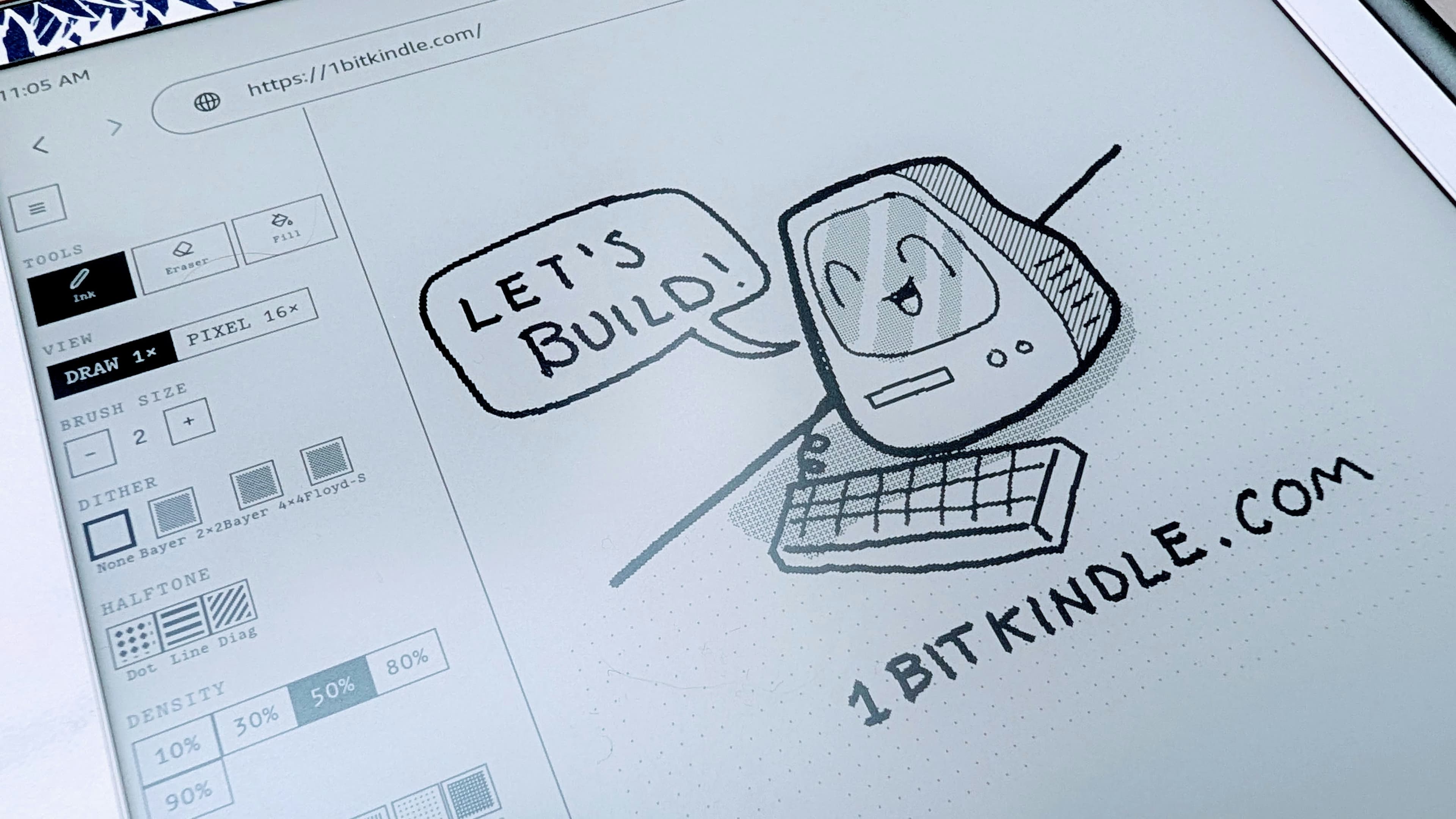 A tiny drawing studio for your Kindle screenshot 1