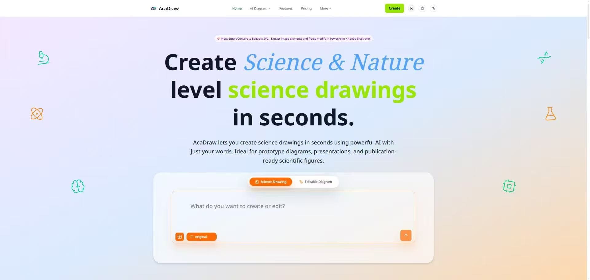 AcaDraw - AI Science Drawing Tool screenshot 1