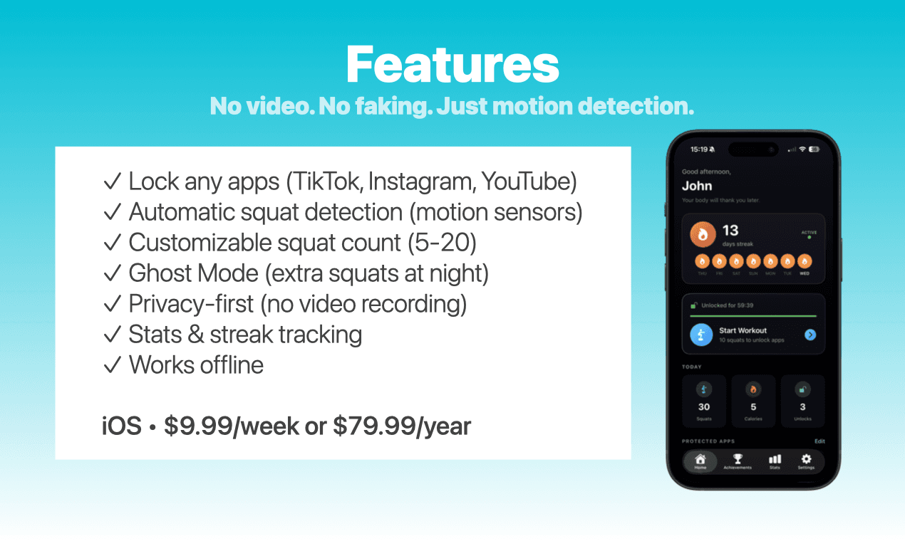 Squat Lock: Earn Your Screen Time screenshot 3