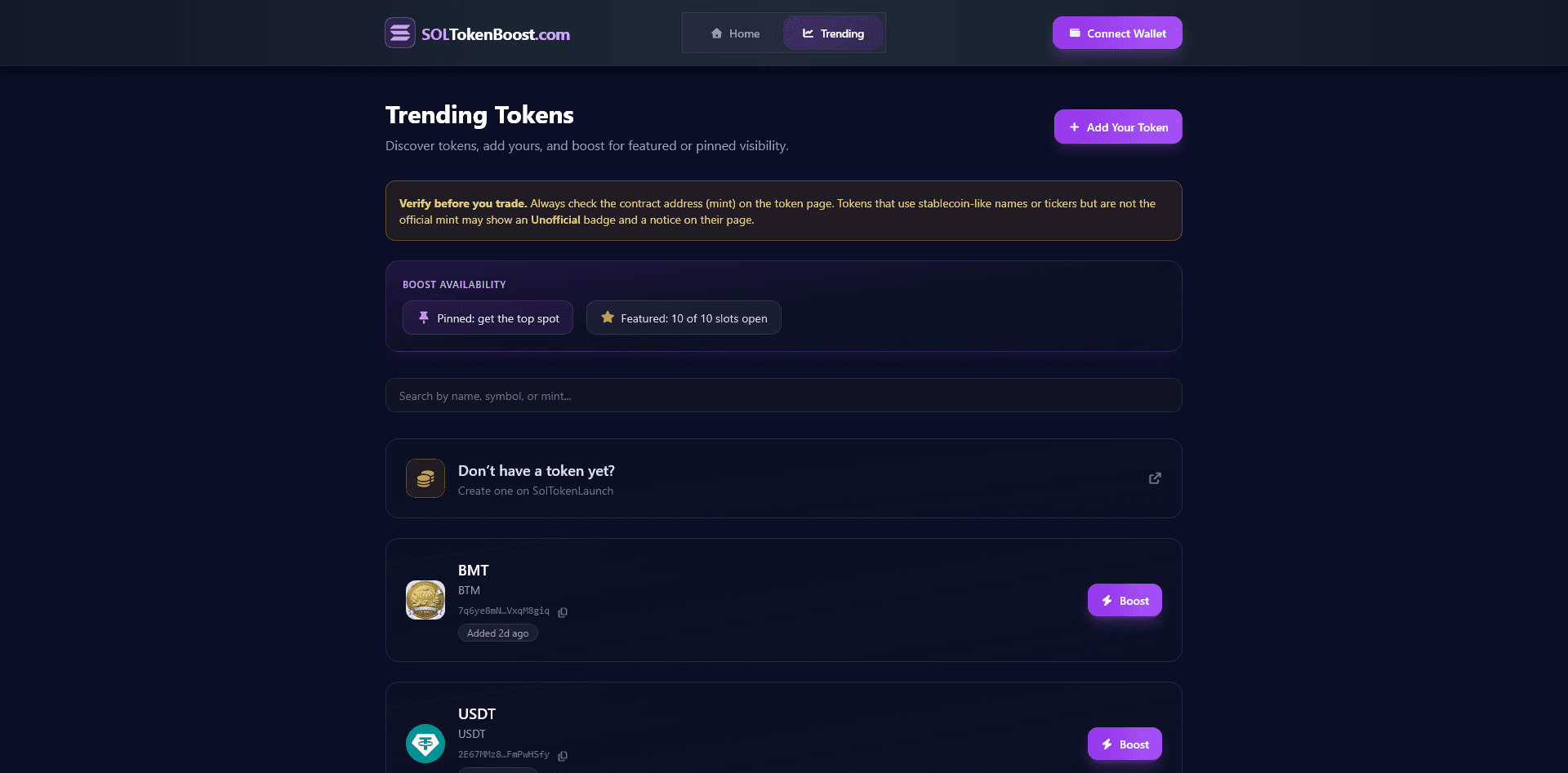 SolTokenBoost screenshot 2
