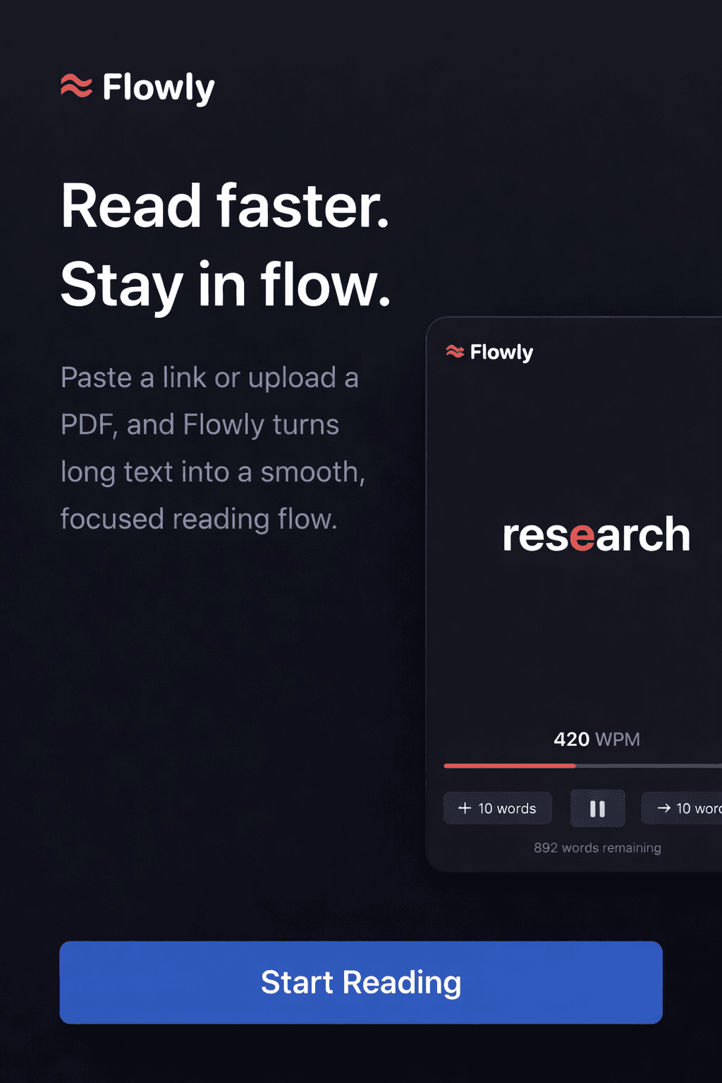 Flowly — Speed Reader screenshot 1