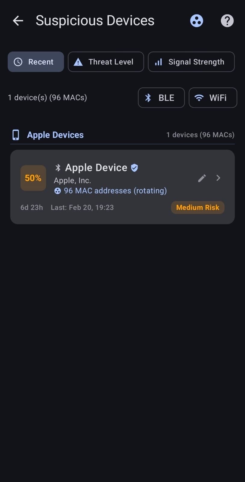 SentryRF Counter-Surveillance Scanner screenshot 9