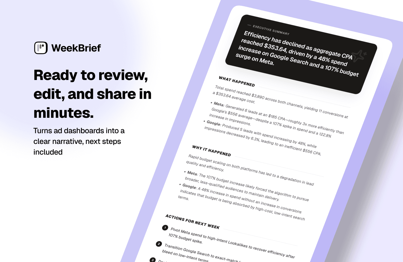 WeekBrief screenshot 2