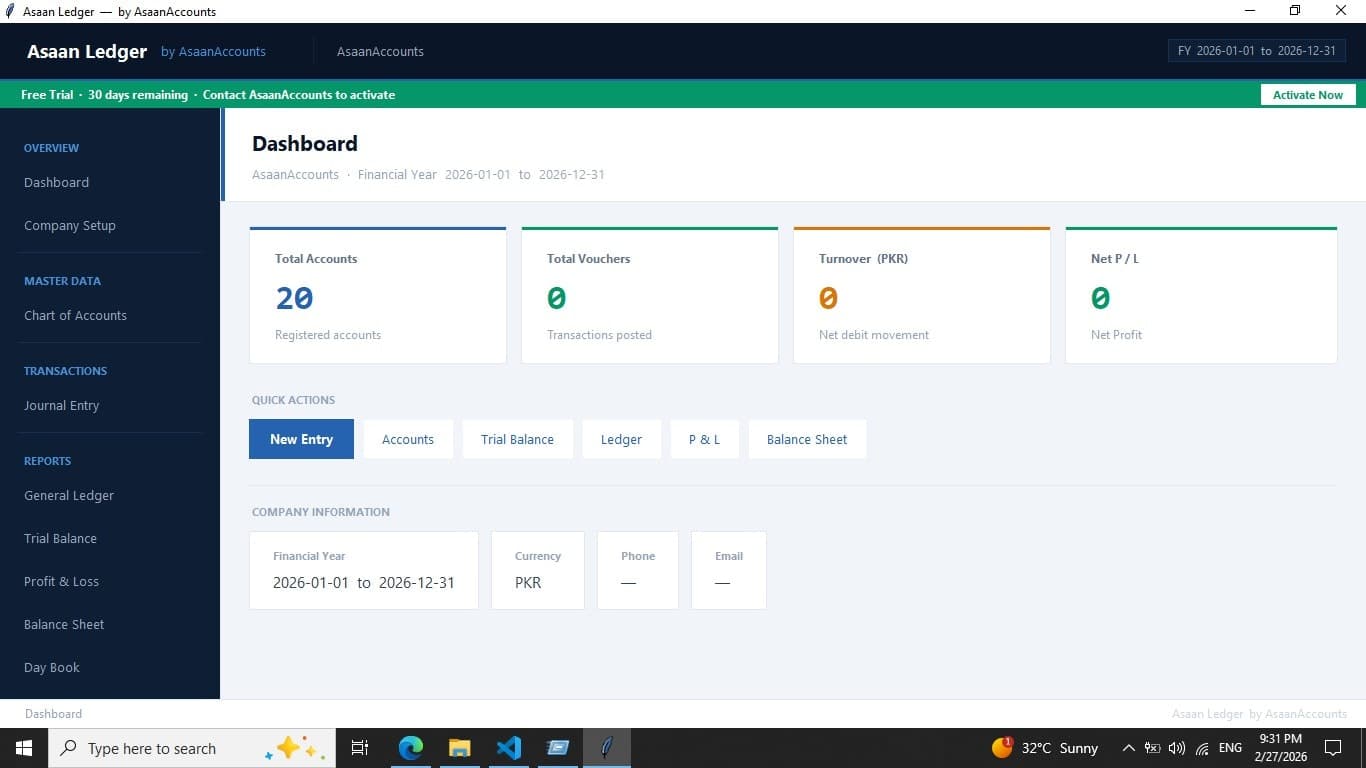 AsaanLedger screenshot 1