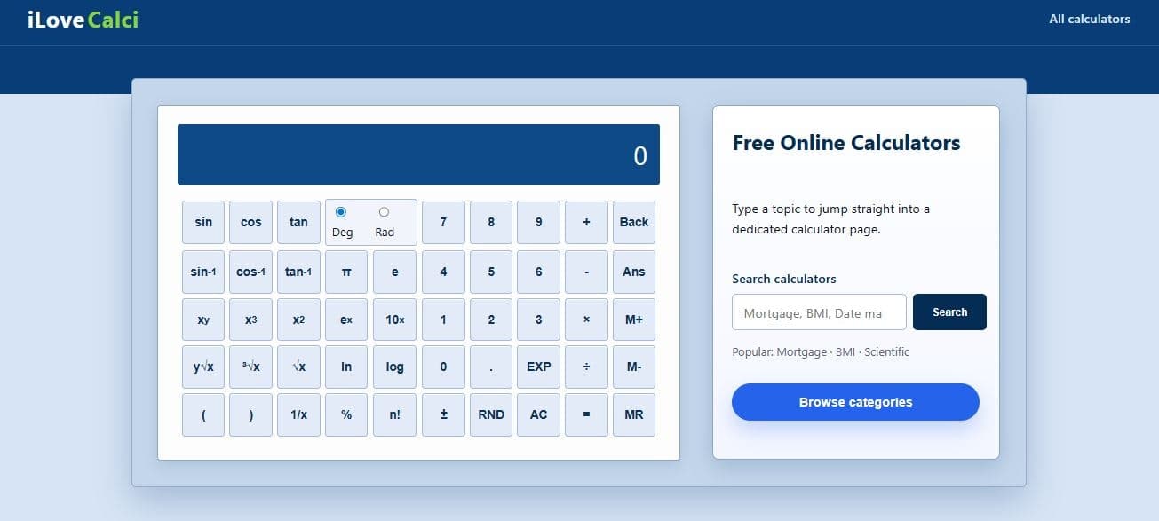 iLoveCalci screenshot 1