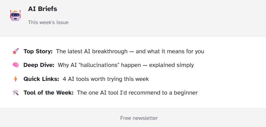 AI Briefs Newsletter screenshot 2