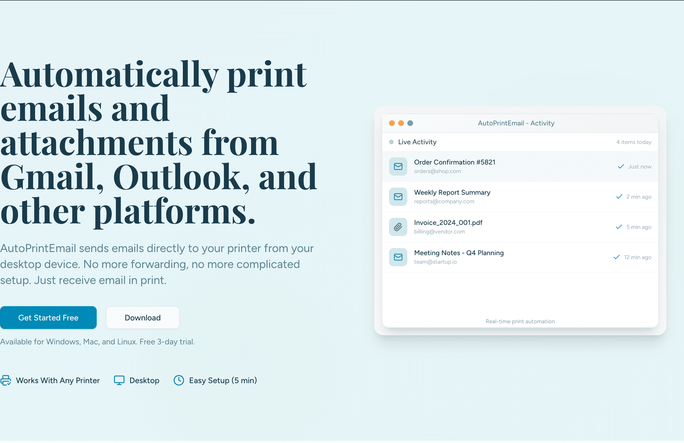 AutoPrintEmail screenshot 3