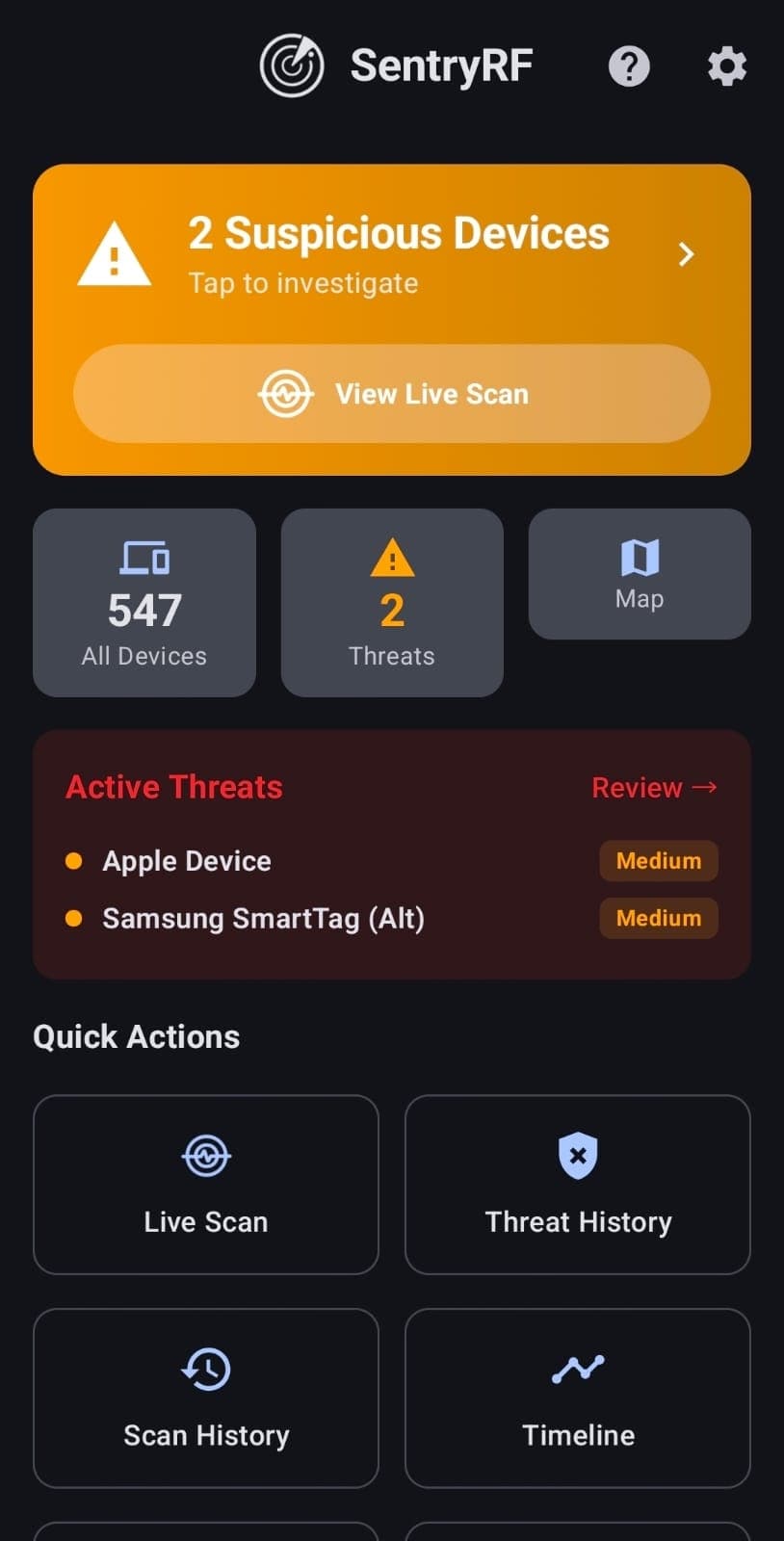 SentryRF Counter-Surveillance Scanner screenshot 7