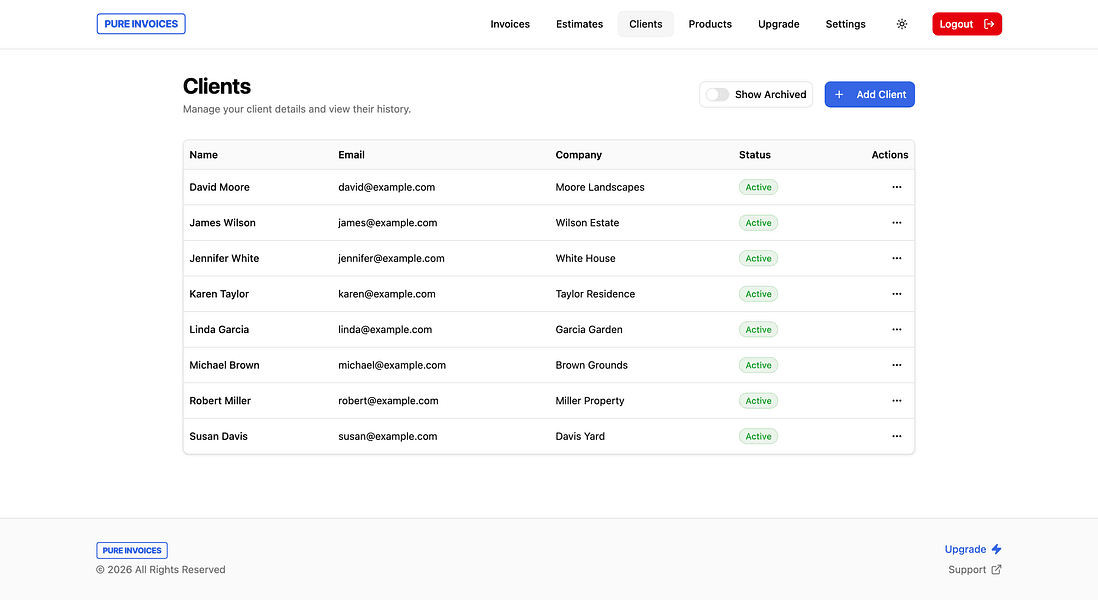 Pure Invoices screenshot 3