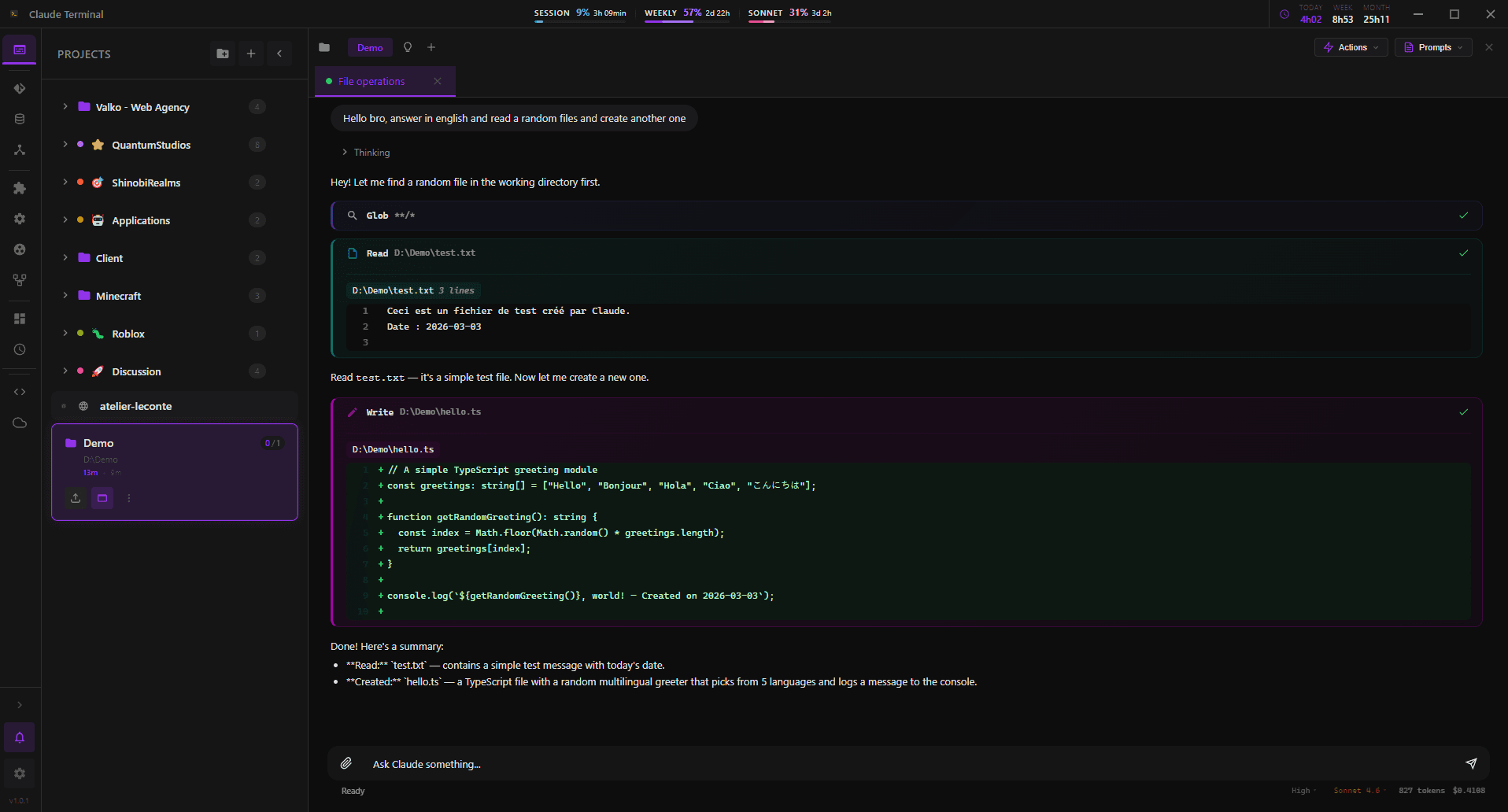 Claude Terminal screenshot 1