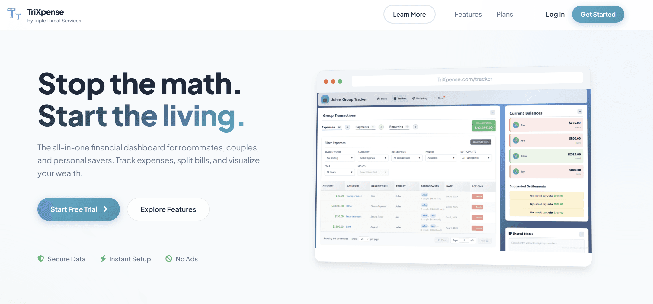 TriXpense screenshot 1
