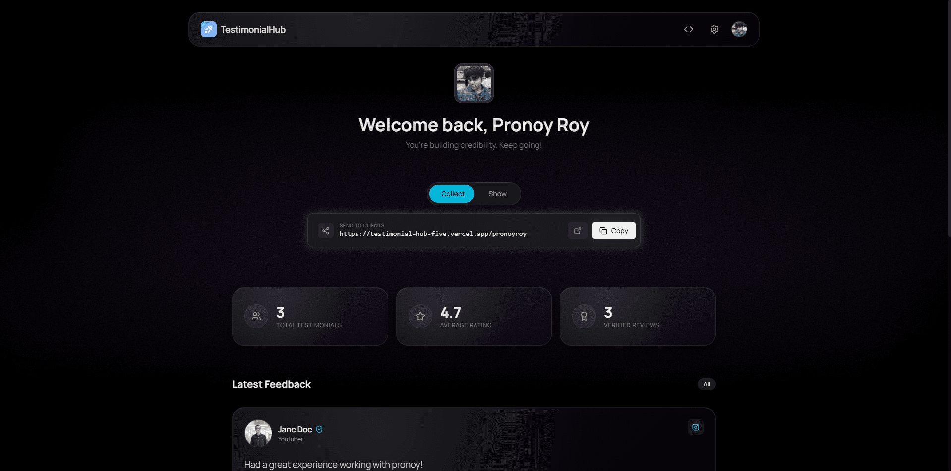 Testimonial Hub screenshot 2