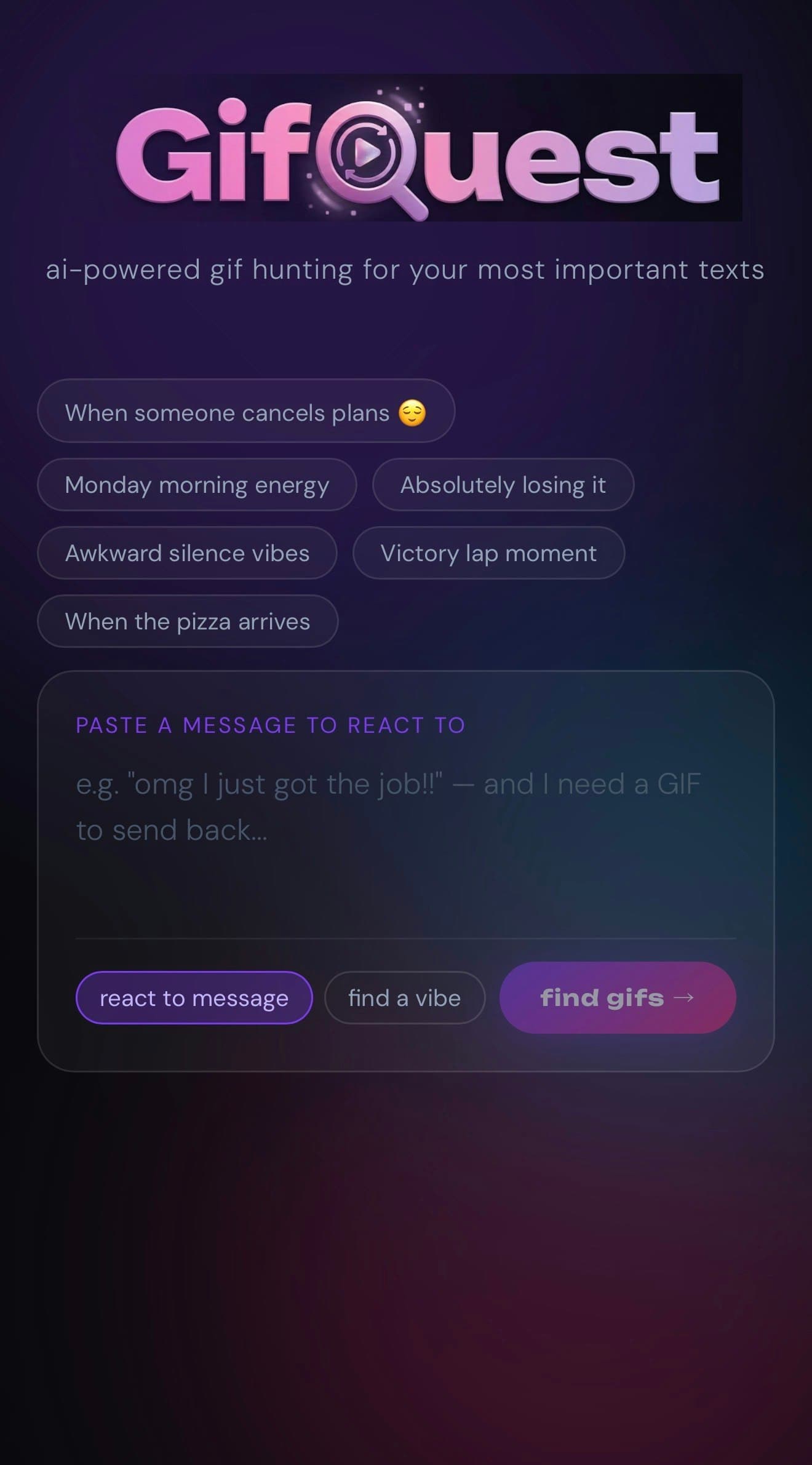 GifQuest — Find the Perfect GIF screenshot 1