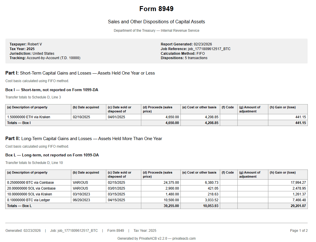 Private, offline Crypto Tax Calculator screenshot 3