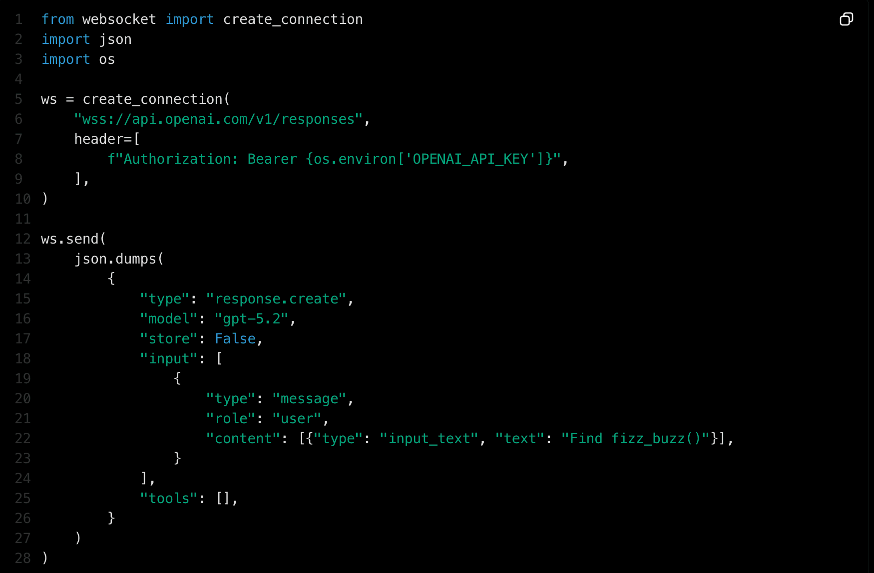 OpenAI WebSocket Mode for Responses API screenshot 3