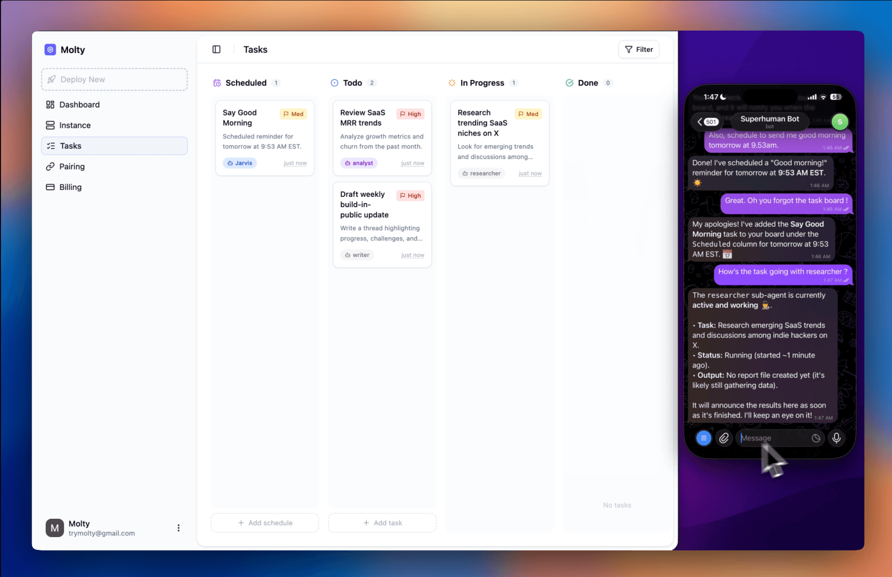 Molty AI screenshot 2