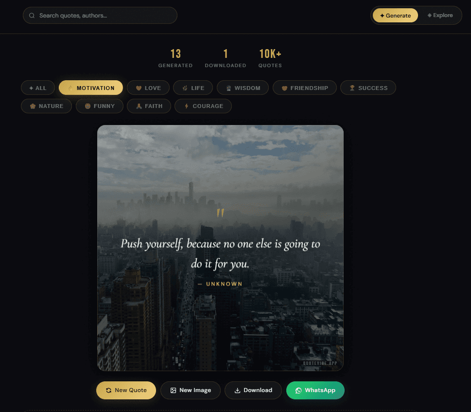 QuoteVibe screenshot 1