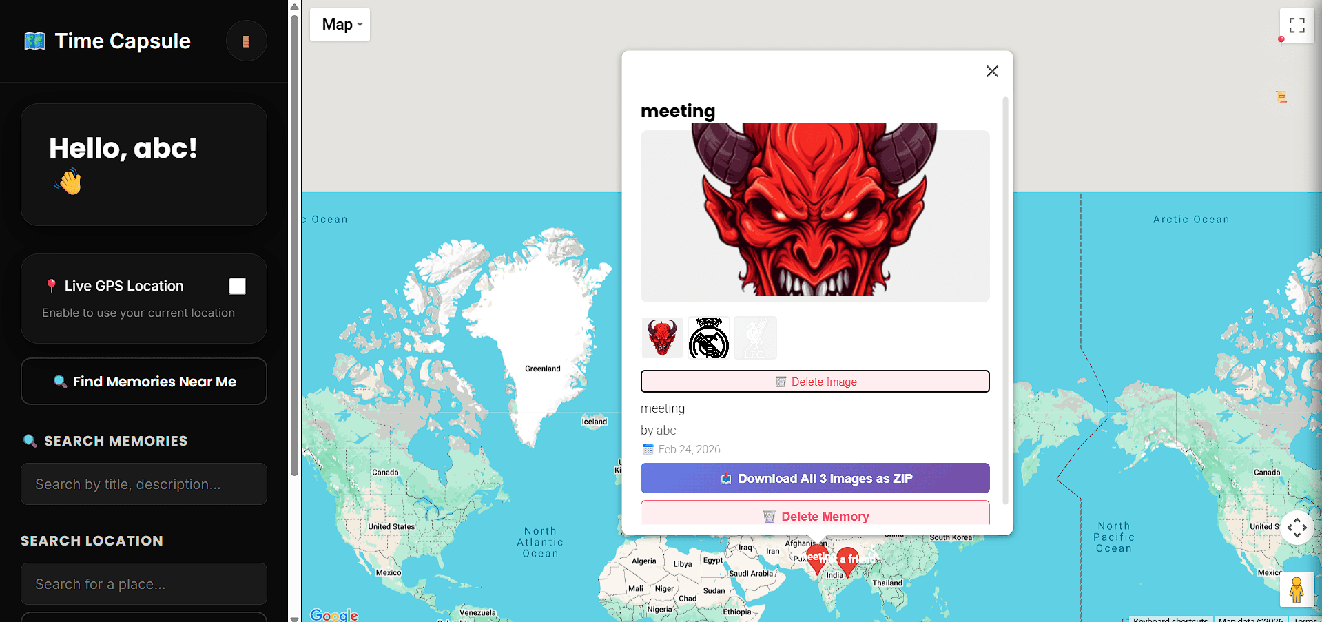 Digital Time Capsule Map screenshot 4