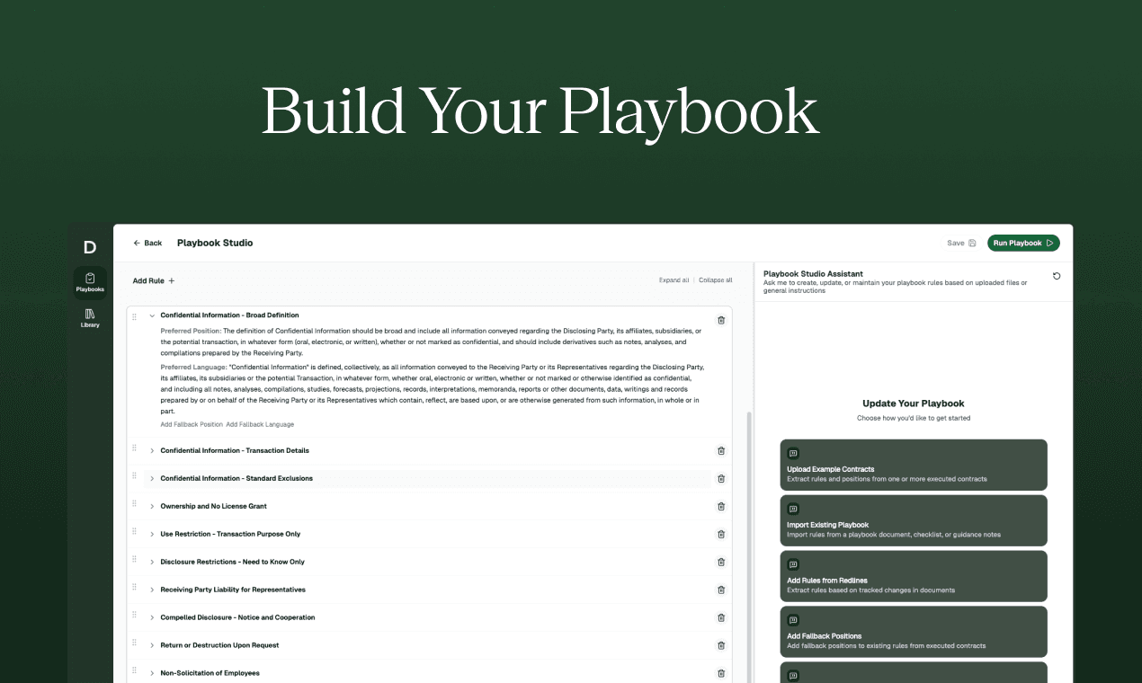 Draftwise Playbook Studio screenshot 2