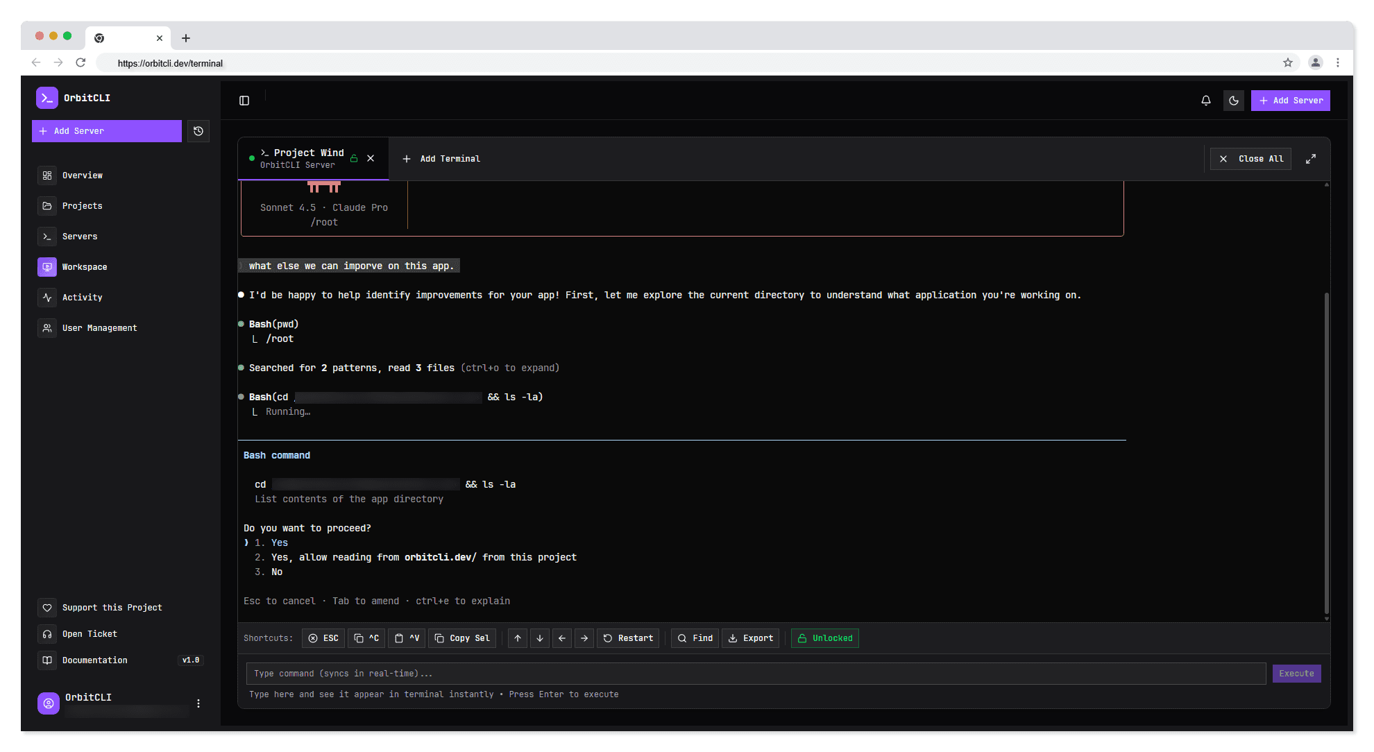 OrbitCLI screenshot 3