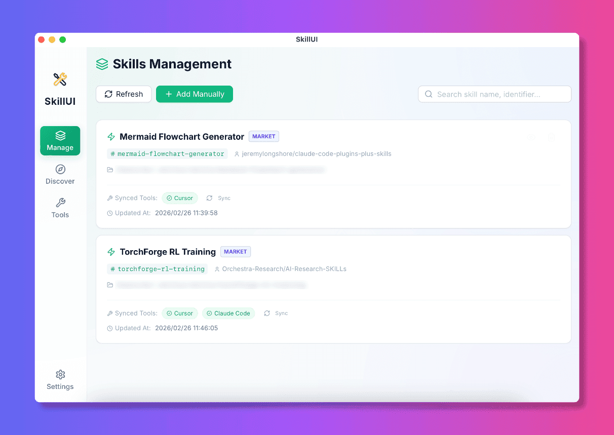 SkillUI screenshot 1