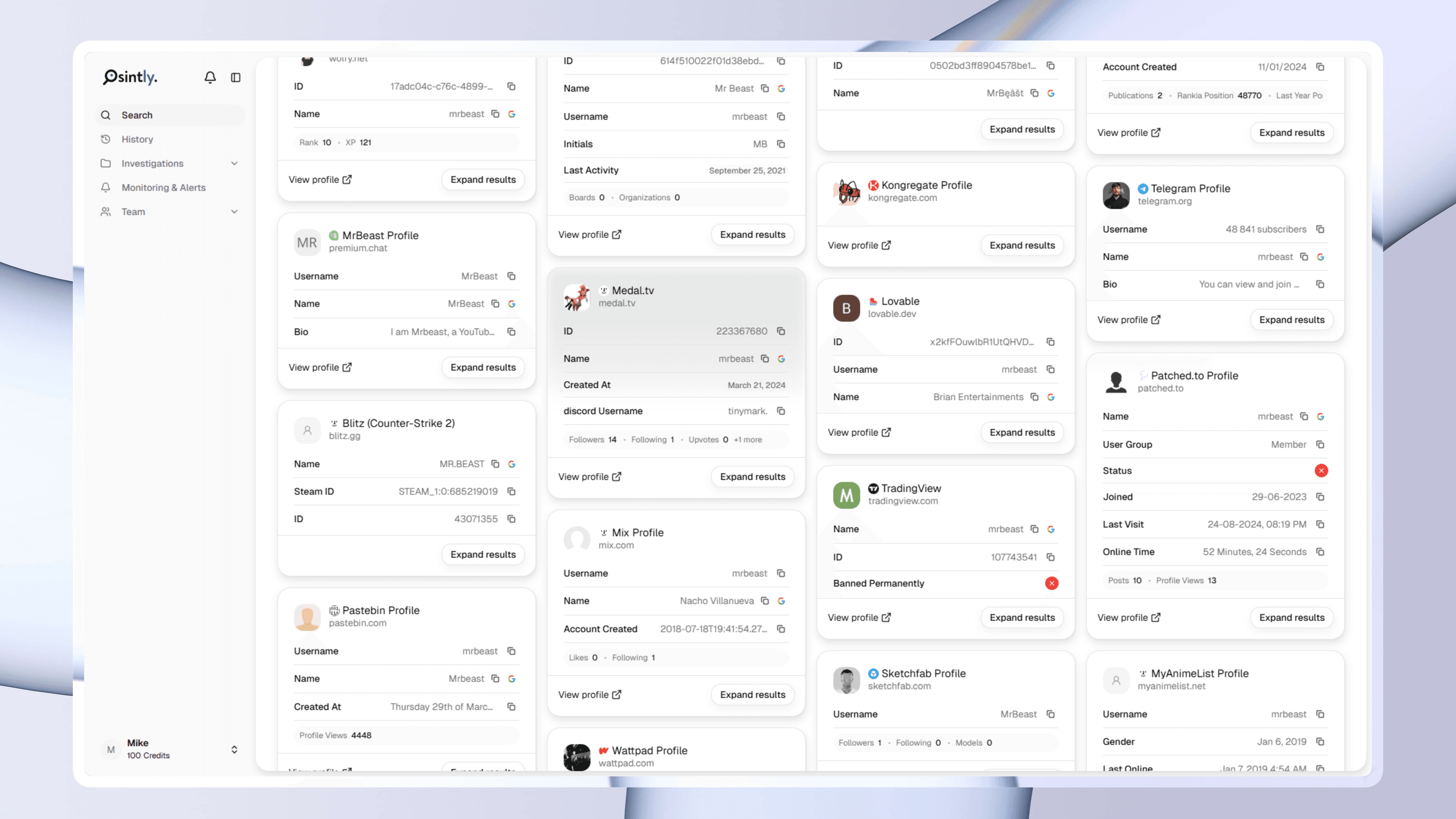 Osintly screenshot 4