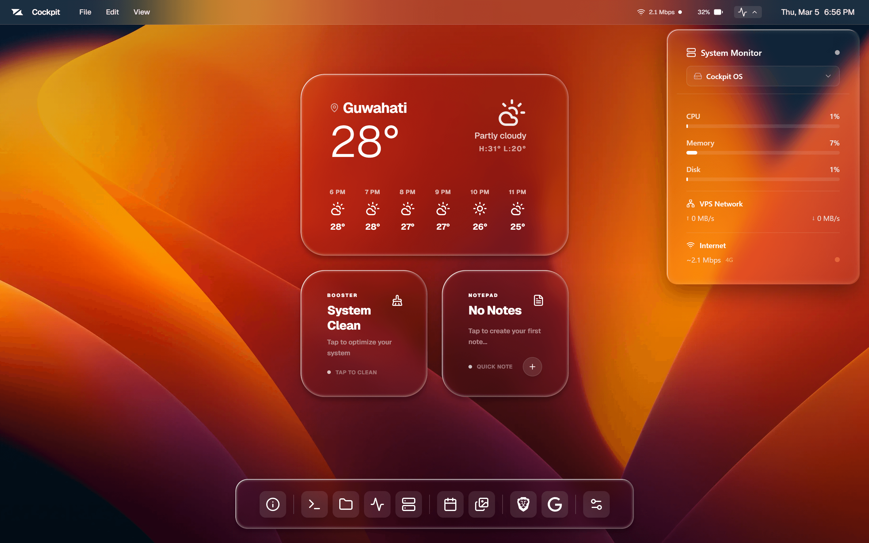 Cockpit screenshot 1
