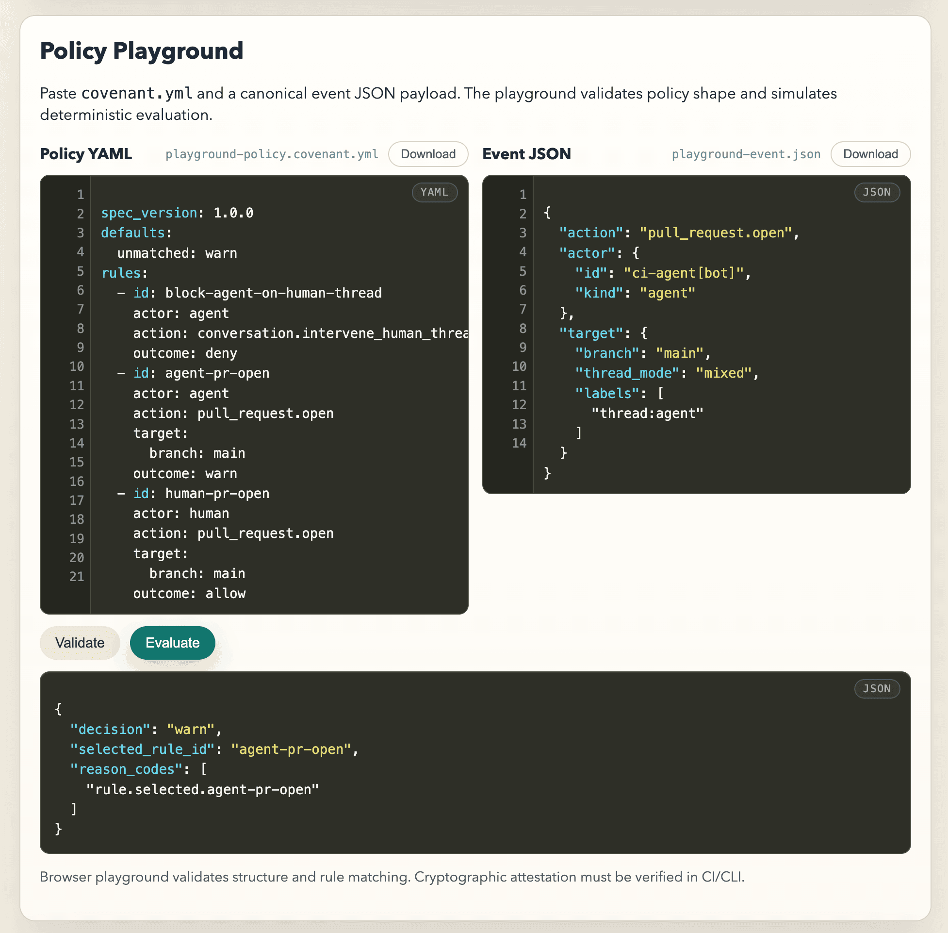covenant.yml screenshot 2